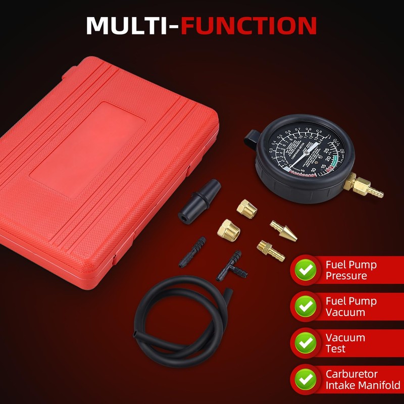 8MILELAKE Fuel Pump and Vacuum Tester Gauge Leak Carburetor Pressure