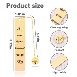 8th Anniversary Birthday Gift for Fiancee Fiance 8Years Happy Anniversary Bookmark for Girlfriend Boyfriend Book Lover Birthday Gift Christmas Stocking Stuffers Couple Husband Wife Reading Gifts