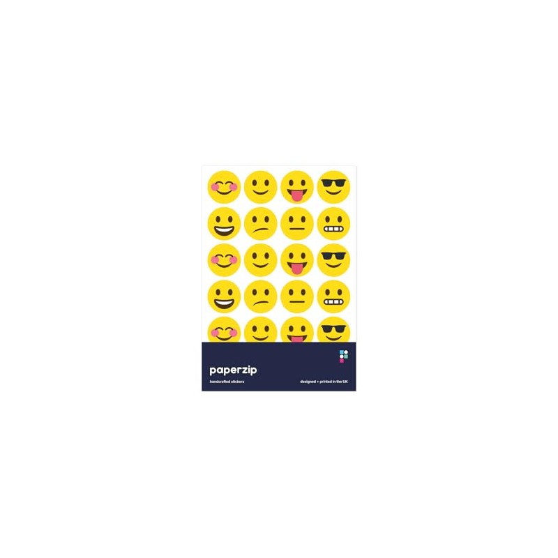 PAPERZIP – Happy and Sad Emoji Faces – 48 Stickers,