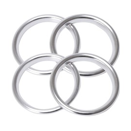 MARCHFA Kolome Car Air Conditioning Ring Decoration Sticker Compatible with A3 2013-2020 / S3 2013-2020 Aluminium Alloy Pack of 4 (Silver