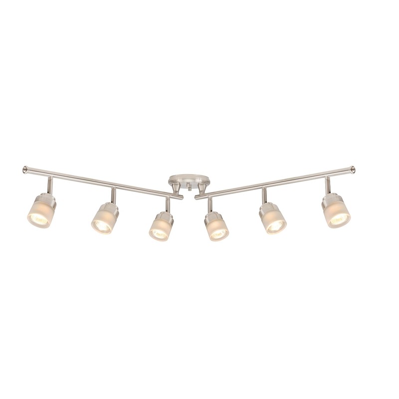 GLOBE Electric 59865 Spence 6-Light Foldable Track Lighting, Brushed Nickel,