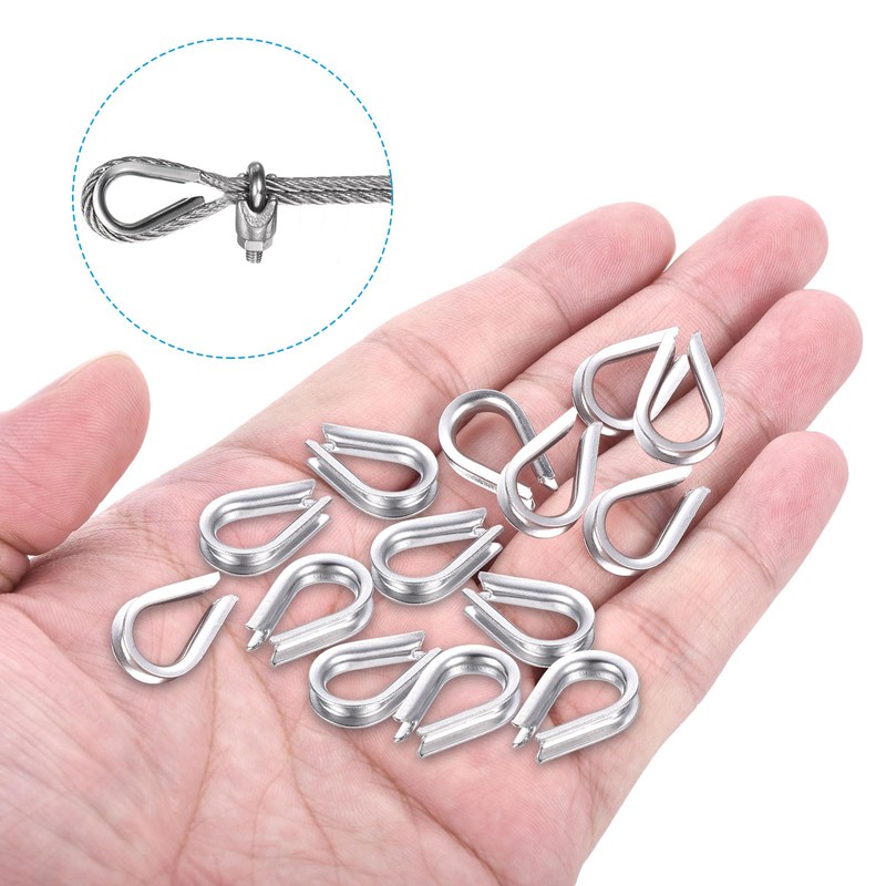 PATIKIL 24pcs Wire Rope Kit M3 Stainless Steel Thimble Wire