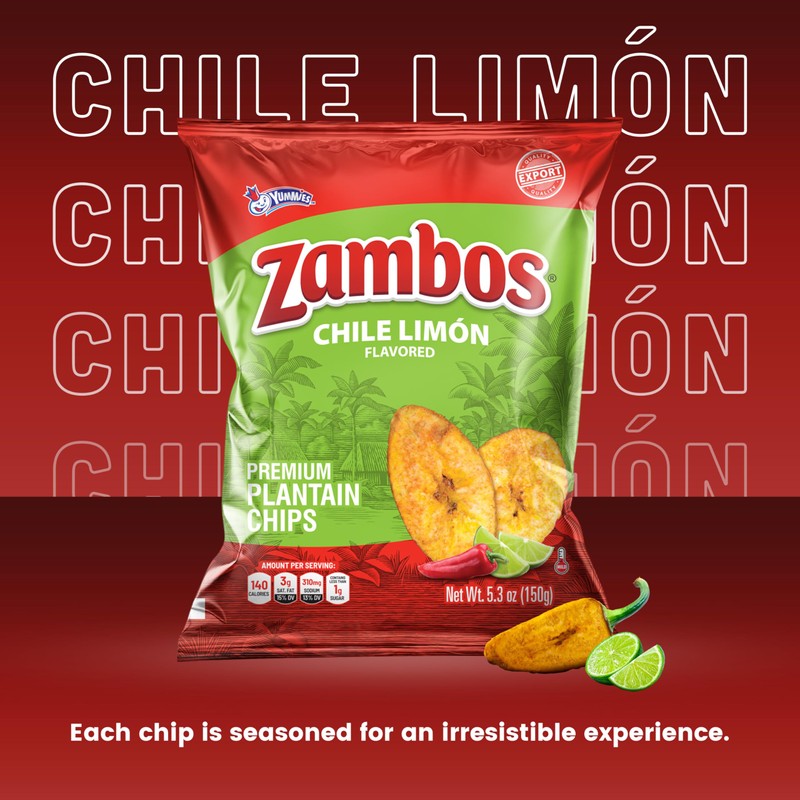 Zambos Plantain Chips Chile Limon (Pack of 1)
