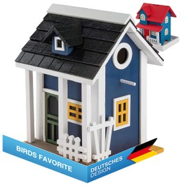 all Pets United® Birdhouse Nesting Place Bird House Villa Made of Real Wood for Hanging in the Garden (Nesting Area)