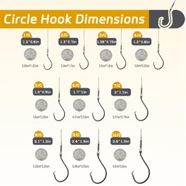 Fishing Catfish Circle Hooks Rig, 50pcs Fishing Leader Hooks for Catfish, Bass, Saltwater, Offset Hooks (25, 4/0)