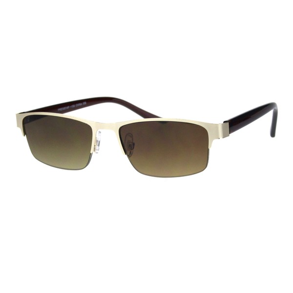 Multi Focus Progressive Reading Sunglasses 3 Powers in 1 Rectangle Gold +1.75
