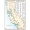 California Highways and Roads Wall Map Gloss Laminated