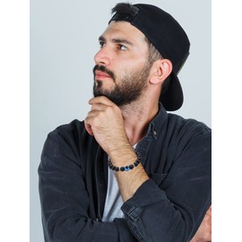 Evil Eye Bracelet for Men Hematite Evil Eye Beaded Bracelet Natural Stone Evil Eye Protection Bracelet Luck Amulet Bracelet Trendy Jewelry Gifts for Teen Girls Boys