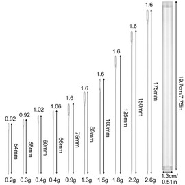 DOPENSPI Pack of 30 Sewing Needles, 10 Different Sizes Embroidery Needles, Stainless Steel Needles, Large Eye Darning Needles, Sewing Needles, Hand Sewing Needle with Storage Tube for Knitting
