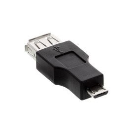 InLine 31608 Micro USB OTG Adapter, Micro-B Male to USB A Female