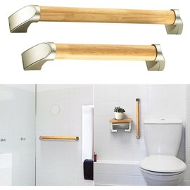 YWHWLX Railing Wall Hanging, Safe and Secure, Indoor Use, Wooden Handrail, For Both Vertical and Horizontal Use, Round Bar, Dimple Included, Bathtub, Handrail, Anti-Slip, Nursing Care, Bath Supplies,