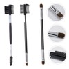 Baluue 3sets Eyebrow Stencil Brush Double-headed Angled Brush Eyelash Comb