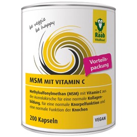 Raab Vitalfood MSM Capsules Methylsulfonylmethane Vitamin C 200 Pack High Purity Vegan