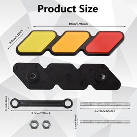 Tecledsn TRD Grille Decor Badge, 3-Color Upgrade Emblem, Grille Insert Trims, Tri-Color Grille Badge Emblem Decoration Accessories for Tacoma 4Runner Tundra Sequoia Rav4 Highlander (Yellow/Orange/Red)