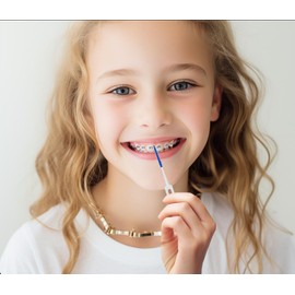 Duozhenzhu 220Pcs Dual-Use Interdental Brushes Soft Silicone Dental Picks Toothpicks Between Teeth Gum, Flossing Toothpick Brush for Cleaning Orthodontic Wire Tooth Clean Tool