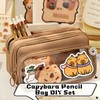 IN Chenthy Capybara Makeup Bag with Cute Plush Toy, Stickers