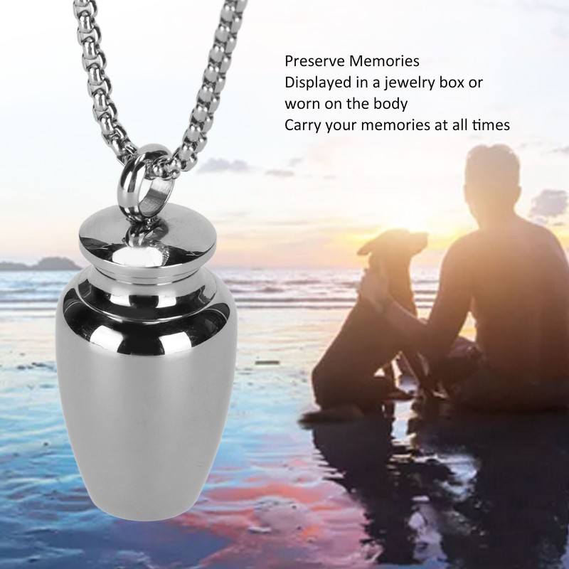 Pet Ashes Necklace Exquisite Memorial Stainless Steel Cremation Jewelry Urn