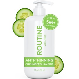 Routine Wellness Routine Wellness Anti-Thinning Shampoo for Thinning Hair - Biotin DHT Blocker Women & Men - Color Safe Shampoo for Hair Loss & Healthy Growth - Cucumber - 14oz