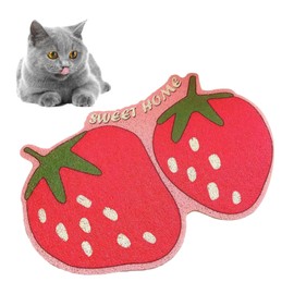 Cat Litter Trapping Mat, Fruit Shape Cat Food Catching Mat Flexible PVC Cute Cat Litter Mat Cat Food Mat Traps Mess for Cleaner Floors, Less Waste, Stays in Place for Cats (40x60cm / 15.7x23.6in)