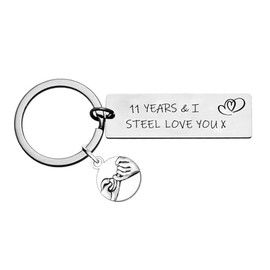 Nfyxcaz 11 Year Wedding Anniversary Keyring Gifts For Her Him Funny 11th Anniversary Keychain For Husband Wife Christmas Birthday Gifts For Couple
