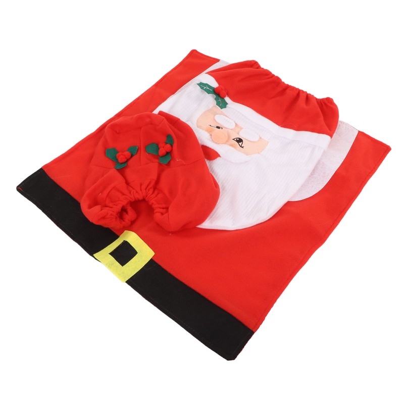 3Pcs Santa Toilet Seat Cover Rug Water And Tank Cover