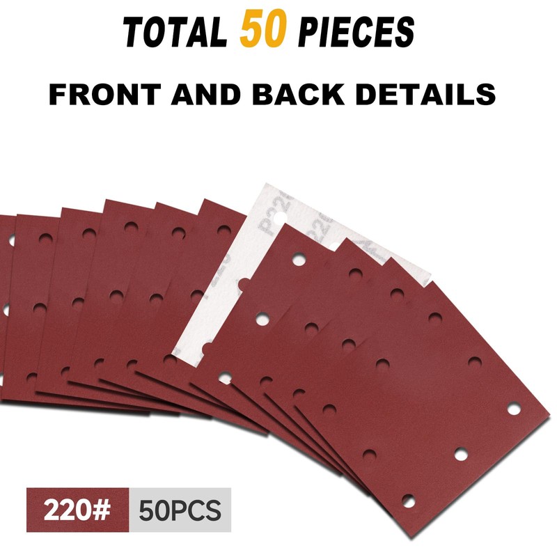 Sruhrak 110 x 115 mm Sandpaper, 50 Pieces Sanding Sheet