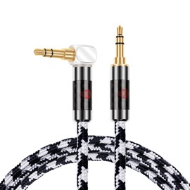 BOAACOUSTIC JIB Audiophile Aux Cable 3.5 Jack to Jack High Purity Copper Silver-Plated 3.5 mm Male to Male Audio Auxiliary Stereo Audio Cable - 1 m