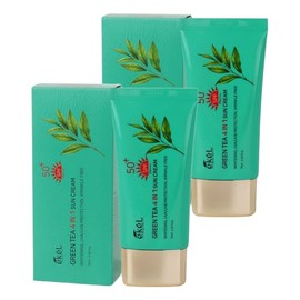 Ikel green tea four-in-one sunscreen 70ml 2 pieces mild tone-up moist cooling running surfing sunscreen / 이켈 바르는 녹차 포인원 선크림 70ml 2개 순한 톤업 촉촉한 쿨링 러닝 서핑 선크림