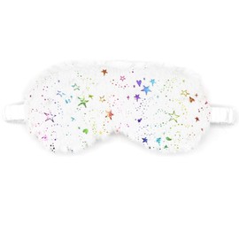 Eye Mask for Sleeping, Cute Star Fluffy Plush Sleep Mask Christmas Breathable Soft Silk Eye Cover Novelty Blindfold for Women Men Girls Kids Night Nap Travel Meditation A7MRXXYZ