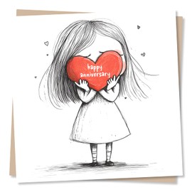 Anniversary Card For Wife, Husband, Women, Friend, Loved One - Happy Anniversary Message With Love Heart Design - Heartfelt, Sweet and Adorable Wishes for Partner