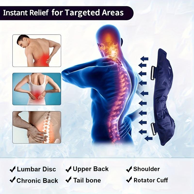 Back Ice Pack (13”x21”) - Reusable Gel Ice Wrap for