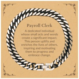 Cuban Link Chain Bracelet - Inspirational Payroll Clerk Gifts for Christmas, Birthday, and Graduation - Uplifting and Enriching Lives with Small Acts and Words