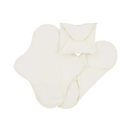 Imsevimse Waschbare Stoffbinden Slipeinlage 3er Set, weiß, Binden Regular (9 x 24,5 cm)