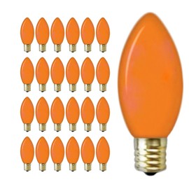 GoodBulb 7-Watt Incandescent C9 Orange Ceramic Holiday Light Bulbs | Intermediate E17 Base 50 Lumens | Christmas Lights Bulbs | Ideal for Holiday Decorations | Pack of 25 Bulbs