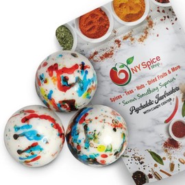 NY Spice Shop Psychedelic Jawbreakers with Candy Centre - 3 Count (2.25 Inch) Crunchy Jumbo Jawbreakers Rock Hard Long Lasting Candy Bulk - Colorful Candy Balls for Parties, Snacks Time and More