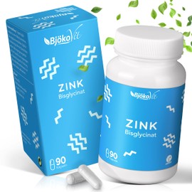 Zinc Tablets (Capsules) by BjökoVit | 25 mg Bisglycinate High Dose and Vegan I Dietary Supplement without Additives | Small Zinc Capsules Instead of Large Tablets