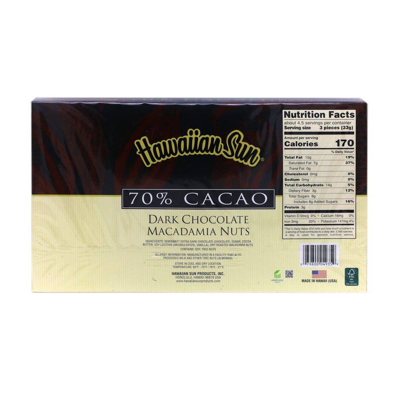 Hawaiian Sun Island Chocolates Gift Pack - Kona Crunch, 70%