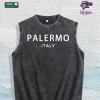 Palermo Italy Graphic Washed Vest US Warehouse 3 Colors Cotton