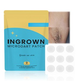9Pcs Ingrown Hair Treatment Patch & Serum Set for Underarms, Legs, Arms, Beard - Hydrating Pore Unclogging Stickers with Gentle Smoothing Solution, Daily Home & Salon Use