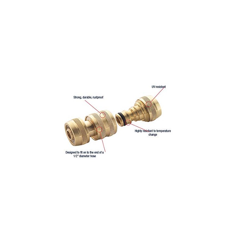 Spear & Jackson 1/2-inch Female Plus 1/2-inch Male Brass Hose