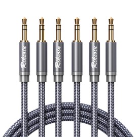 RIKSOIN Aux Cable 3.5mm Audio Cable with Magnetic Ring Support [Hi-Fi Shielded] 3.5mm Male to Male AUX Cable Auxiliary Adapter (3.5 aux 3p)