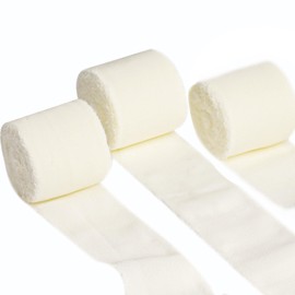 hoyuwak 3 Rolls Chiffon Silk Ribbons for Crafts, Gift Wrapping, Flower Bouquet - 1.5 Inch x 21 Yards (Cyan, green, white) - Elegant Fringe Edge Ribbon for Wedding Invitations, Bridal Shower Decorations, Easter DIY