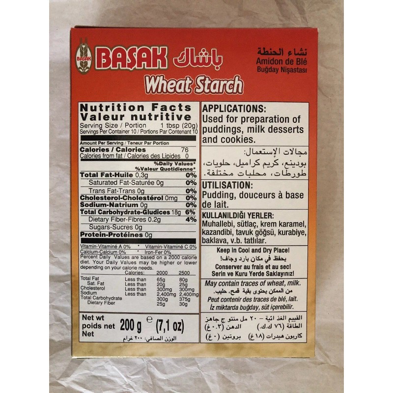 Basak Wheat Starch Buğday Nisastasi 200 gram (7,1 oz)