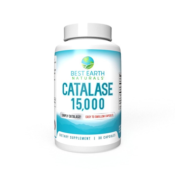 Catalase 15,000 - Pure Catalase Antioxidant Enzyme - Tiny, Easy to Swallow Capsule - 30 Day Supply
