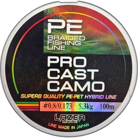 LAZER LINE PRO CAST Angelschnur Geflochten PE-PET X4 100m DIA0,173mm Test 5,3kg - Sbirolino & Method Feeder Geflochtene Schnur 4fach - Angelsehne - Braided Fishing Line - Rundgeflochtene Angelschnüre