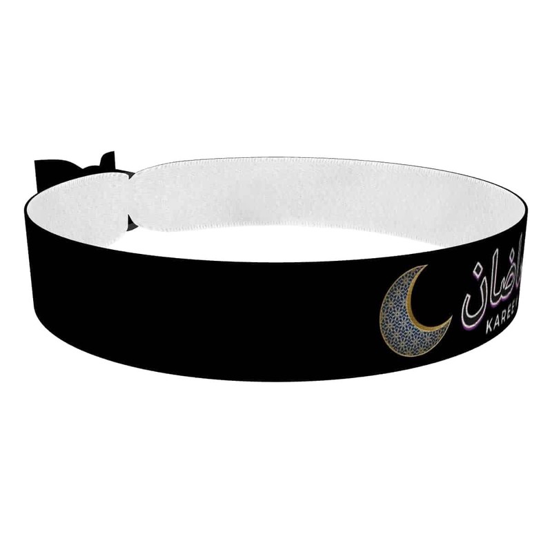 Ramadan Kareem auf Arabisch Stoffarmband - Wasserfestes Satinarmband für Muslime