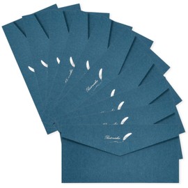 KingHappy Envelopes, Stylish, Set of 10, 8.7 x 4.3 inches (22 x 11 cm), Cardboard Envelopes (Blue)