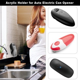 Beautyflier Auto Electric Can Opener Holder, Acrylic Holder for One-Touch Automatic Can Opener, Handhold Can Opener Wall-Mounted Holder Seniors, Arthritis, and Weak Hands, Gifts, Holder Only (Clear)