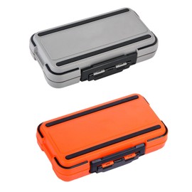 Large Orange + Large Grey Fishing Case Tackle Box, Waterproof Fishing Accessories Box Organiser with Double Lock Design for Fishing Hooks, Jewellery Beads, Earrings, Keys