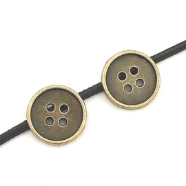 YOOGCORETT 24pcs Antique Bronze Metal Buttons Vintage Style Round Buttons Bulk for Sewing Coat Jacket DIY Crafts Manual Buttons Scrapbooking Decorations 4 Holes 18mm